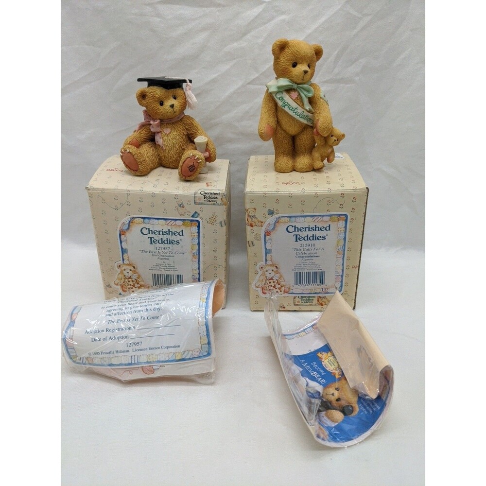 Lot Of (2) Girl Graduation Celebration Cherished Teddies